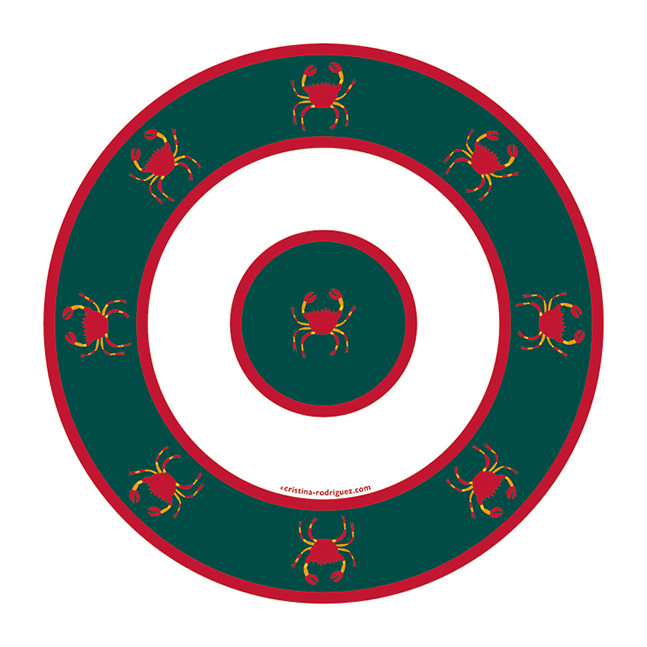Cristina Rodriguez Design - Crabs in Green and White