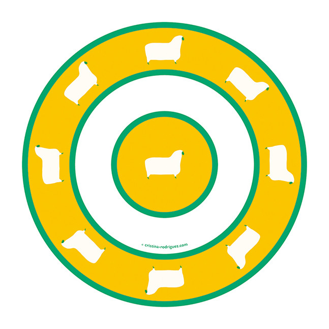 Cristina Rodriguez Design - Sheep in Yellow and Green