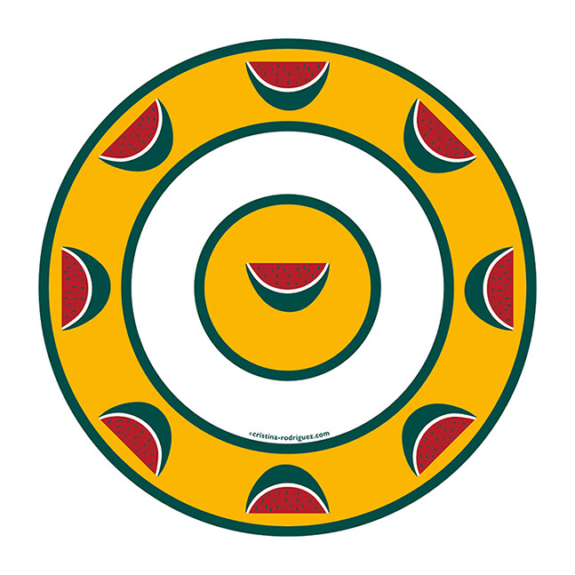 Cristina Rodriguez Design - Watermelons in Yellow and Green