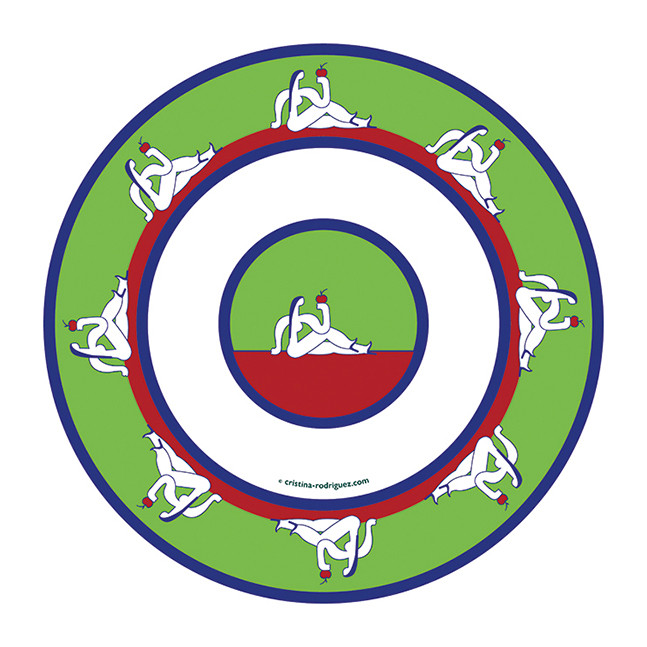 Cristina Rodriguez Design - Eve and the Apple in Green and Red