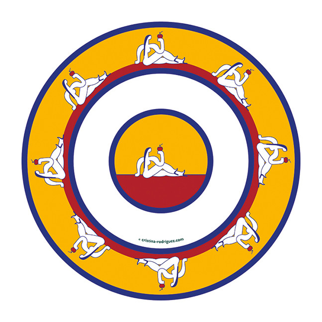 Cristina Rodriguez Design - Eve and the Apple in Yellow and Red