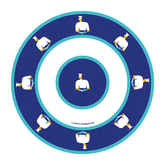 Cristina Rodriguez Design - Chefs and Mermaids in Blue and Blue