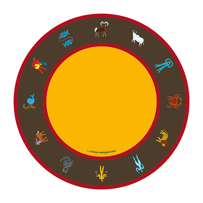 Signs of the Zodiac in Brown and Yellow