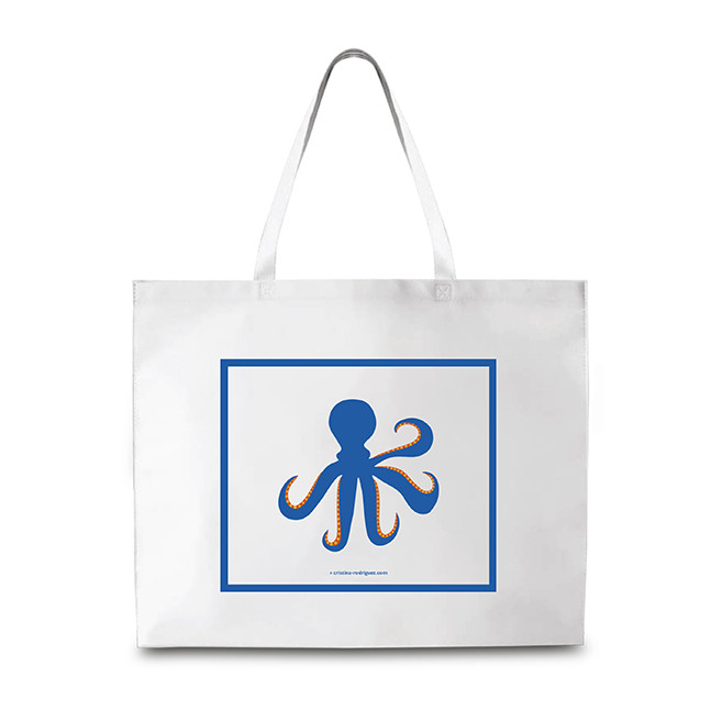 Octopus in White and Blue