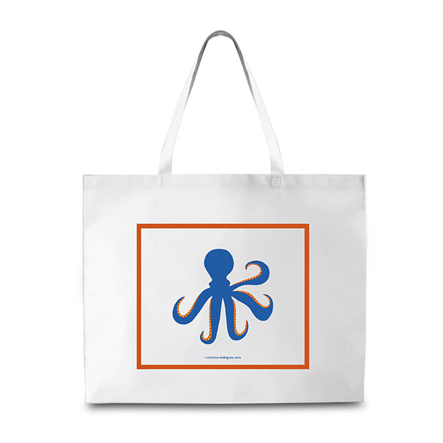 Cristina Rodriguez Design - Octopus in White and Orange