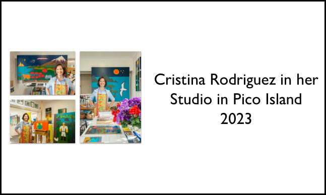 Cristina Rodriguez in her studio in Pico Island 2023