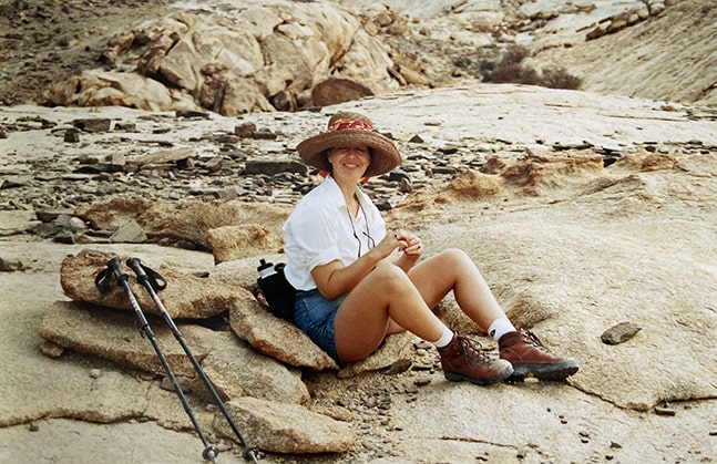 Cristina Rodriguez in 2003 at Namib Naukluft National Park, Namibia