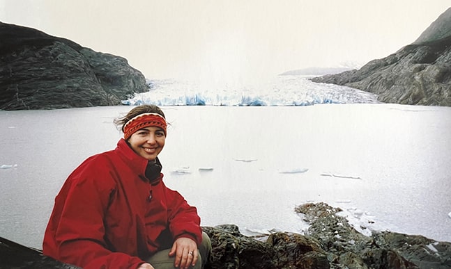 Cristina Rodriguez in 2004 at Torres del Paine National Park, Chile