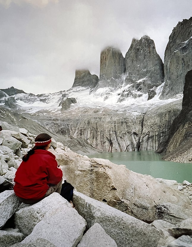 Cristina Rodriguez in 2004 at Torres del Paine National Park, Chile