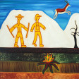 Cristina Rodriguez's Painting - The Shadow of the Artist and the Journalist Reaching the Gazelle - 2003