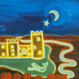 Cristina Rodriguez Paintings Inspired by England - Bodiam Castle by Moonlight