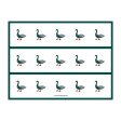 Cristina Rodriguez Design - Ducks in White and Green