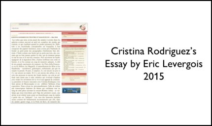 Cristina Rodriguez's Essay by Eric Lervergois 2015