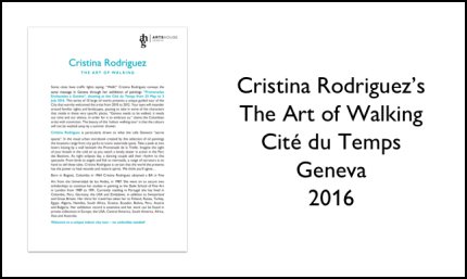 Cristina Rodriguez's The Art of Walking Cite Du Temps Geneva 2016