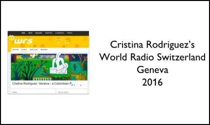 Cristina Rodriguez's World Radio Switzerland Geneva 2016