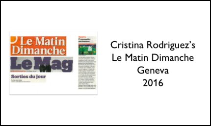 Cristina Rodriguez's La Matin Dimanche Geneva 2016