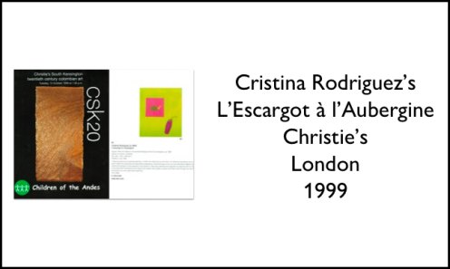 Cristina Rodriguez's L'Escargot a l'Aubergine Christie's London 1999