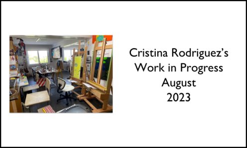 Work in Progress August 2023